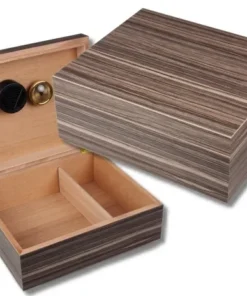 Light Zebra Antik Finish Humidor V-520 Polymerbefeuchter