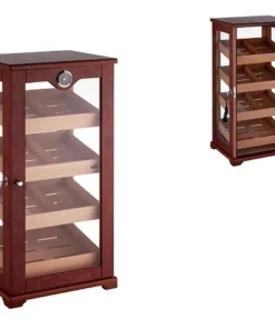 Humidor Gastrovitrine Wurzelholzfinish Polymerbfeuchter