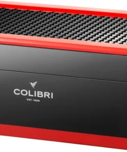 Colibri Rally Humidor * schwarz/rot Digitalhygrometer für 125 Zigarren