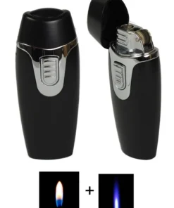 Tycoon Feuerzeug Technoburner Dualflamme Reibradzündung black
