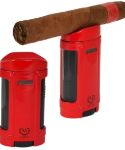 Myon Feuerzeug mit Zigarrenablage Quadro-Jet Red