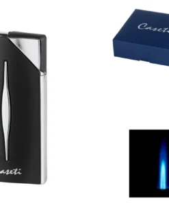 Caseti Paris Feuerzeug Jetflamme schrarz matt chrom