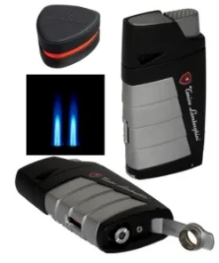 Tonino Lamborghini Zigarren-Feuerzeug Leandro chrom-schwarz