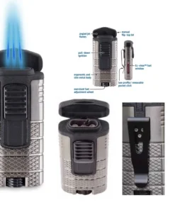 Xikar TACTICAL Feuerzeug Triple Jet-Flame gunmetal-schwarz
