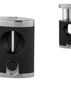 Winjet Cigarrenabschneider de Luxe V-Cut Kerbschnitt schwarz-silber