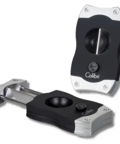 Colibri Cigarrenabschneider V-Cut Kerbschnitt 23mm schwarz-silber
