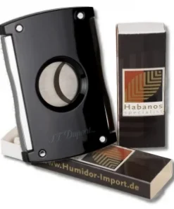 S.T. Dupont Zigarrencutter MAXIJET schwarz-glänzend + 2x Habanos-Specialist Streichholz