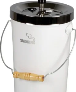 XXL Drehascher Aschenbecher Smoking weiß-chrom