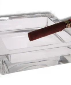 Glas Zigarren Aschenbecher 15x15cm neues Modell mit 4 Ablagen