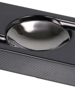 Klavierlack Zigarrenascher Carbon Finish Cigarrenascher Carbon Design mit Metalleinsatz