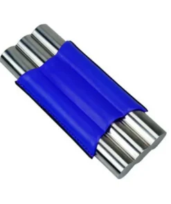 3er Teleskop-Zigarrenetui Stailess Steel blau