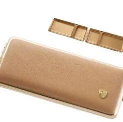 vom Hofe Zigarettenetui – Zigarilloetui Nappa-Leder Miele 100mm Made in Germany 10er