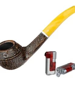 Vauen Pfeife * Lessing LS507 filterlos + Necuma Pfeifenfeuerzeug