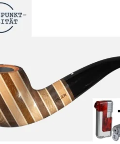 Vauen Pfeife Hawaii 137 Weißpunktedition + Necuma Pfeifenfeuerzeug