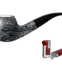 Vauen Pfeife Lime 742 Weißpunktedition + Necuma Pfeifenfeuerzeug