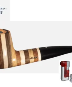 Vauen Pfeife Hawaii 340 Weißpunktedition + Necuma Pfeifenfeuerzeug