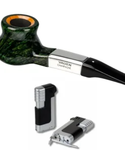 Vauen Designer Pfeife * Champagne 2 Weißpunktedition + Necuma Pfeifenfeuerzeug