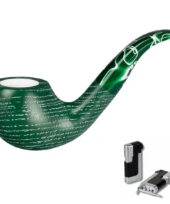 Vauen Pfeife * Lime colored 786 G Weißpunktedition + Necuma Pfeifenfeuerzeug