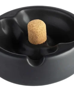 Pfeifenaschenbecher Keramik schwarz matt