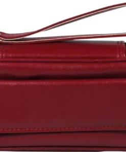 Vegan 2er Pfeifentasche mit mit Schlaufe und Vortasche bordeaux