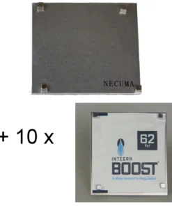 Necuma Halterung für 2 Wegebefeuchter + 10 Stück Integra 62% 8 Gramm