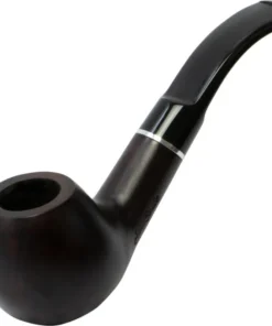 Pfeife JEAN CLAUDE gebogen dunkelbraun Chromring