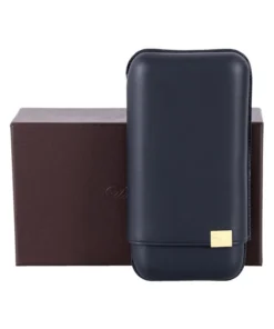 Davidoff Etui XL-3 blau/gold Leder