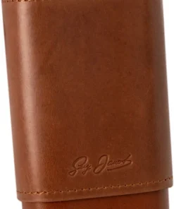 Lederetui Guy Janot 3er, Cognac