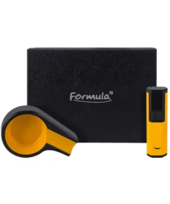 Formula Zigarrenaschenbecher + Feuerzeug gelb