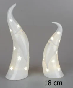 Weihnachtsmann weiss LED Licht 18cm
