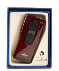 Colibri Cigarrenfeuerzeug „MonacoII“Carbondesign rot