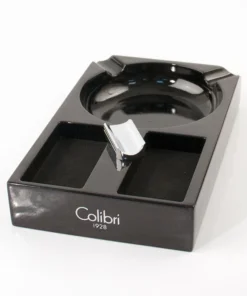 COLIBRI Cigarrenascher Holz“Windsor“schwarz 3Ablagen
