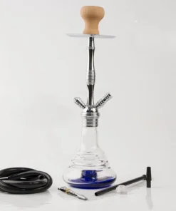 Modern-Shisha W.P. „Sed“ transparent, Boden blau 52cm