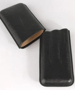 COLIBRI Cigarren Schiebe-Etui Leder schwarz 3er