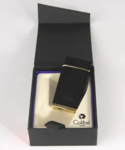 COLIBRI Cigaren Feuerzeug „Evoke II“ schwarz Lack/gold Laser