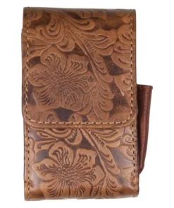 Packungsetui Leder braun Flower 85/100mm