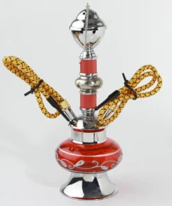 Mini Wasserpfeife chrom/bunt sortiert 2er ca.27cm