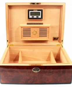 D.Marshall 125 cigar Humidor-BURL+ meter