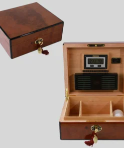 D.Marshall 50 cigar Humidor-BURL+meter