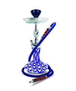 Wasserpfeife Glas Sahara Genie SubZero blau1 Schlauch 38 cm
