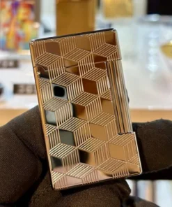S.T. Dupont – Feuerzeug – Initial – Cube – Palladium – Guillochiertes Feuerzeug – Silber