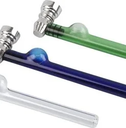 Metall/Glaspfeife bunt sortiert 13cm