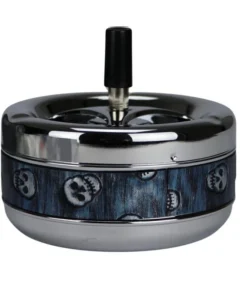 Drehascher Skull chrom/blau 13cm