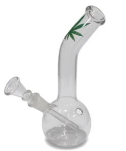 Bong Glas“Small Leaf“bauch.geb.19cm.Durchm.20mm,12er
