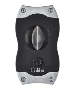 COLIBRI Zigarrenabschneider „V-Cut“ Kerbschnitt schwarz/chrom 23mm