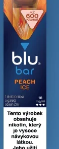 E-Zigarette BLU Bar 600 Puffs Peach ICE