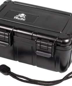 Woodoo Stash Box für Utensilien Acryl schwarz Zipper-Fach im Deckel, mit Kordel