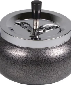 Schleuderascher Jumbo rund bauchig chrom/Steinlack 17cm