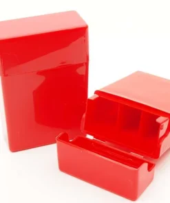 Zigarettenbox Kunststoff mit Steg rot