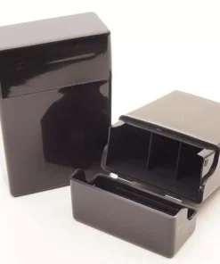 Zigarettenbox Kunststoff mit Steg schwarz